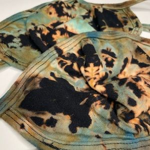 2 Blue/Green Cotton Face Masks